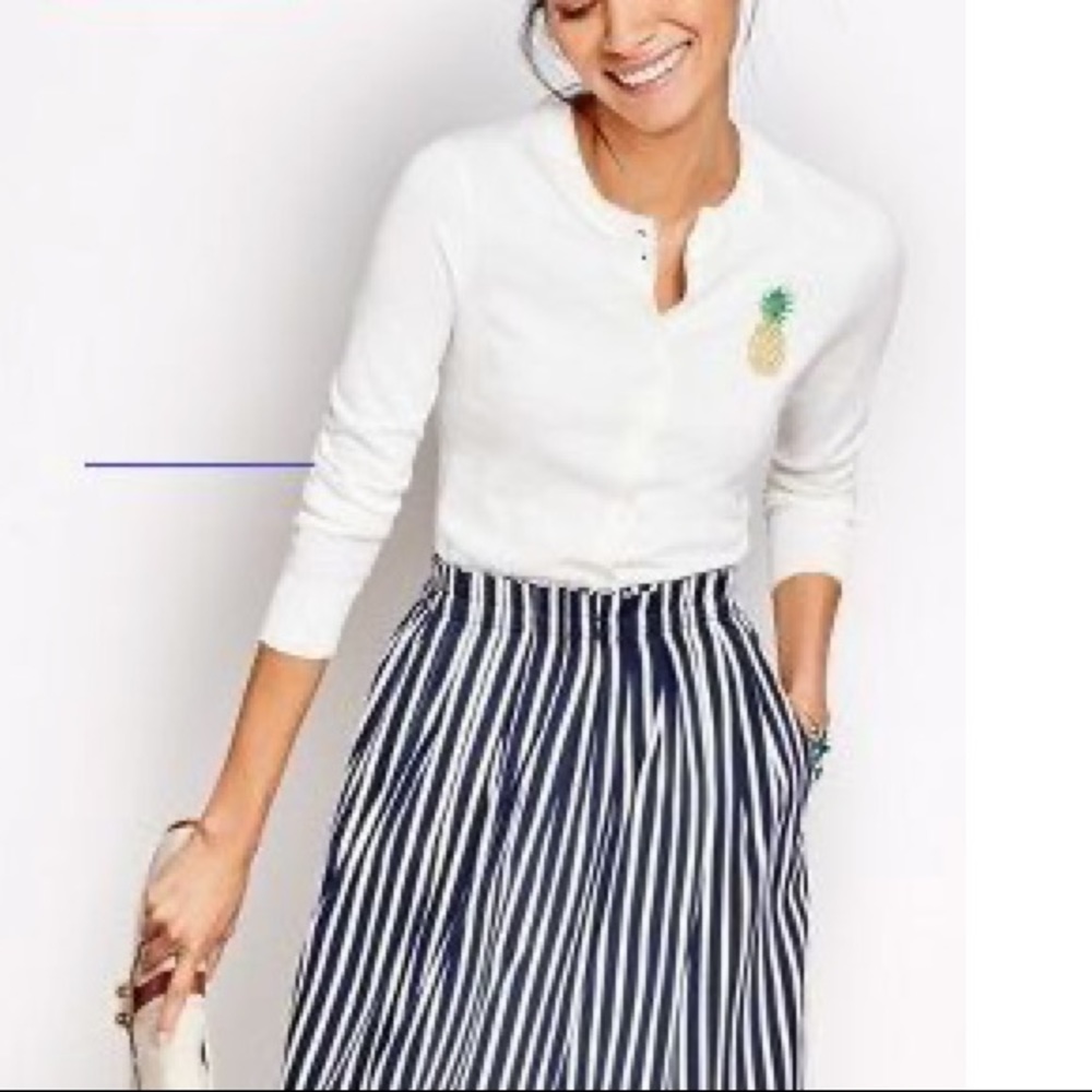 J. Crew 100% Cotton Cardigan with Pineapple Patch